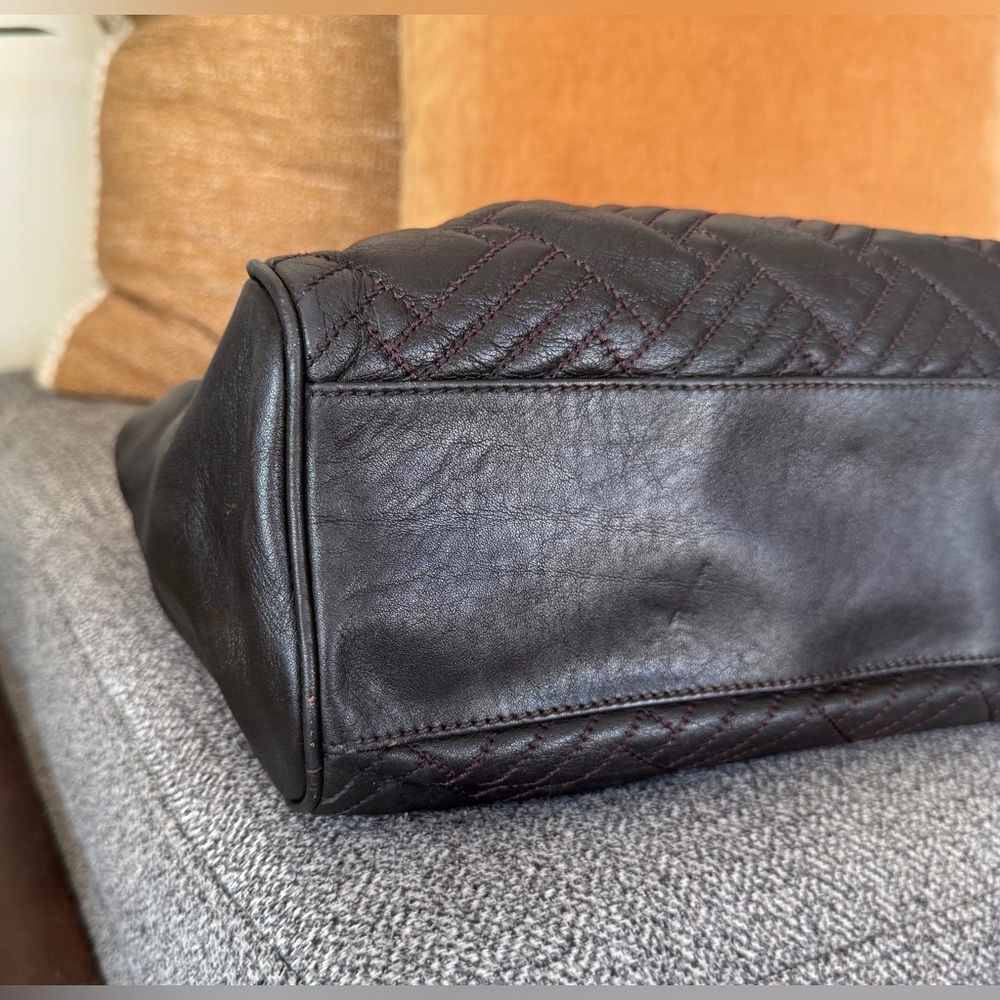 Balenciaga Dark Brown Chevron Quilted Leather Shoulder Bag (COA) - Picture 14 of 16